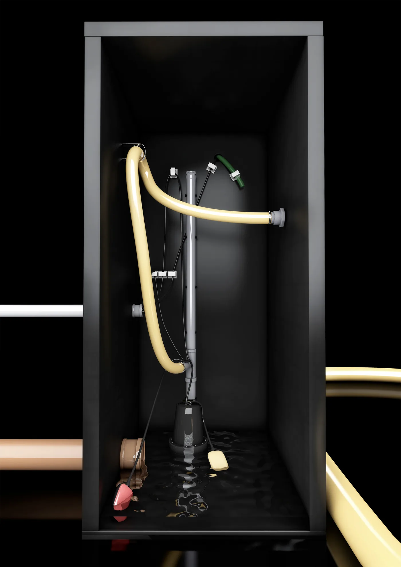 Pflanzenkläranlage — Cutaway im Hochformat