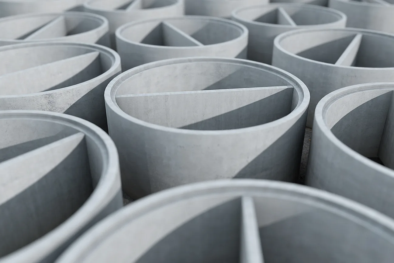 Betonbauteile — Schachtringe mit Innenkanälen