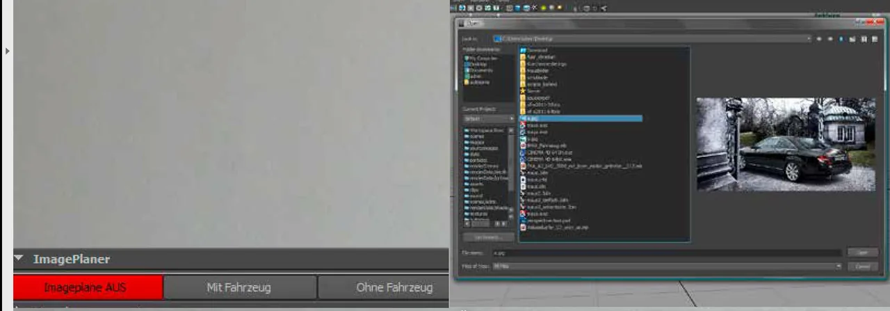 ImagePlaner — Ansicht mit Referenzfahrzeug