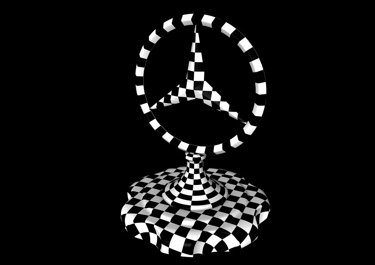 Mercedes-Benz Stern-Emblem — Ansicht der nahtlosen Oberfläche