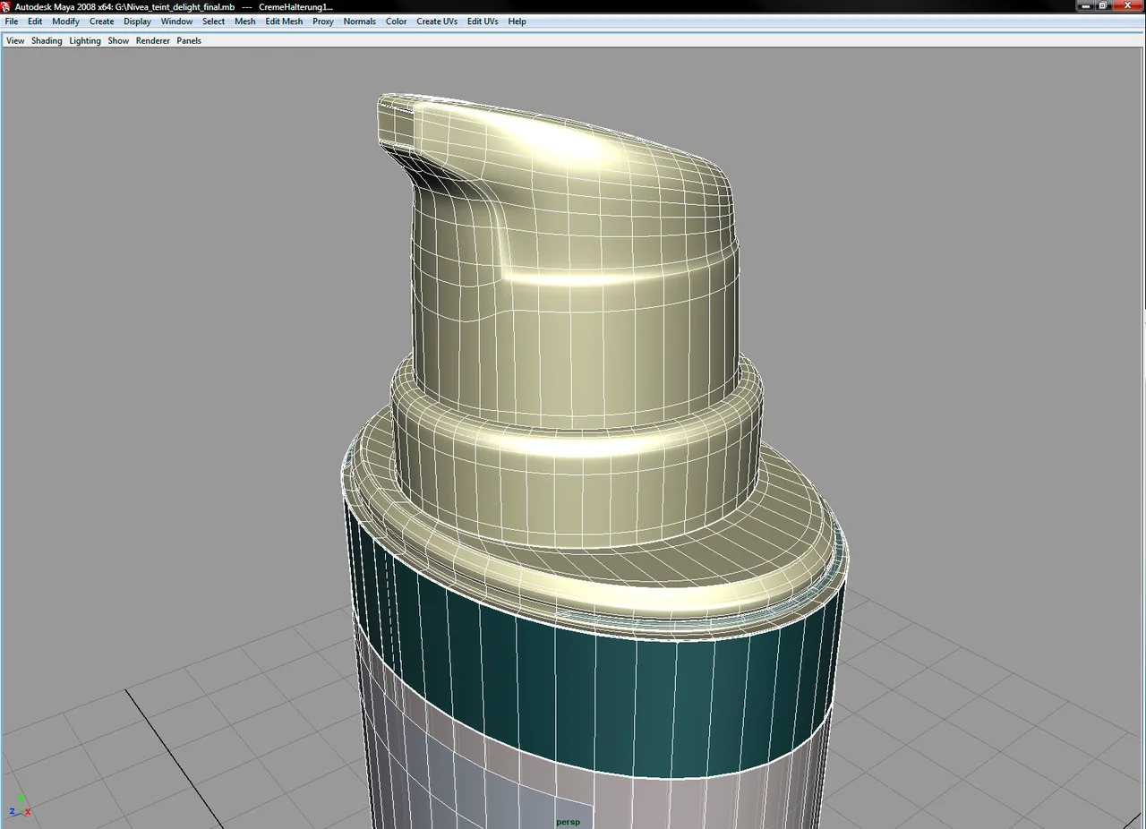 Nivea Cremespender — Modeling-Ansicht, Flaschenform